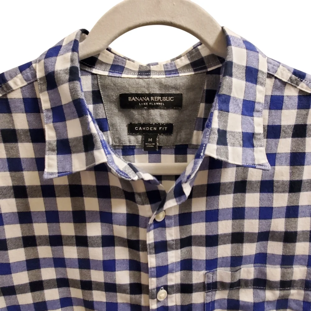 Banana Republic Gingham longsleeve button Up Shirt Medium Layering Casual